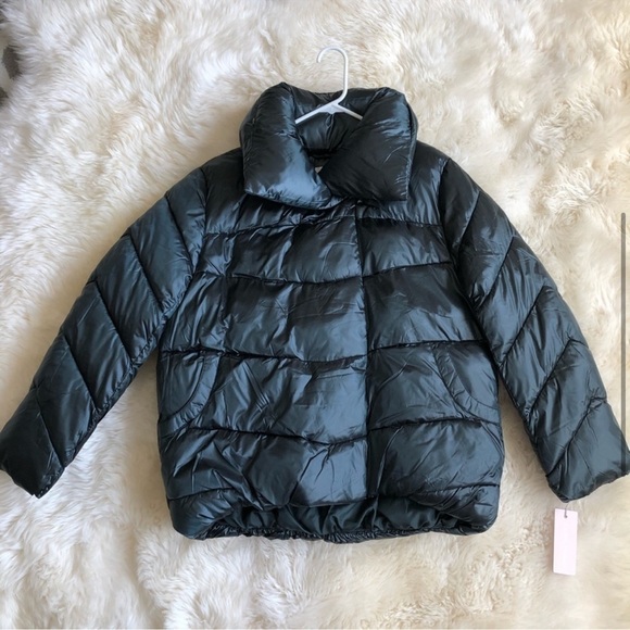 Rachel Parcell Puffer Jacket Quilted Green Botanical Medium - Picture 5 of 8